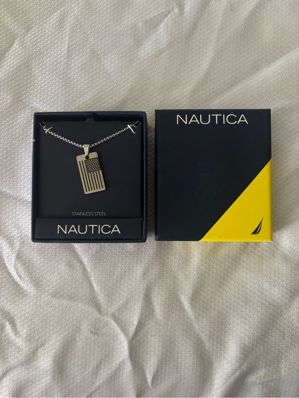Nautica Men’s Stainless Steel Necklace US Flag